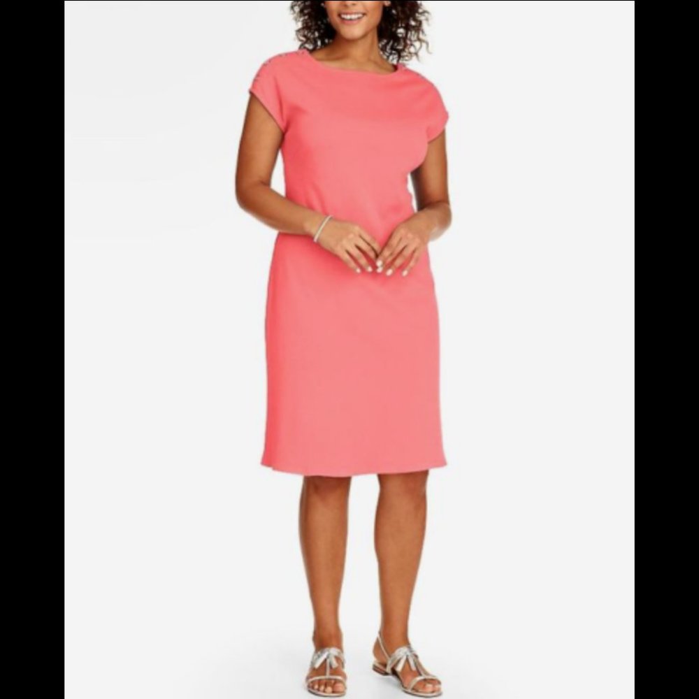 Talbots Pink Shoulder Button Interlock Cotton Shi… - image 2